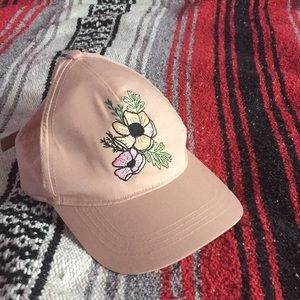 Flower embroidered baseball cap